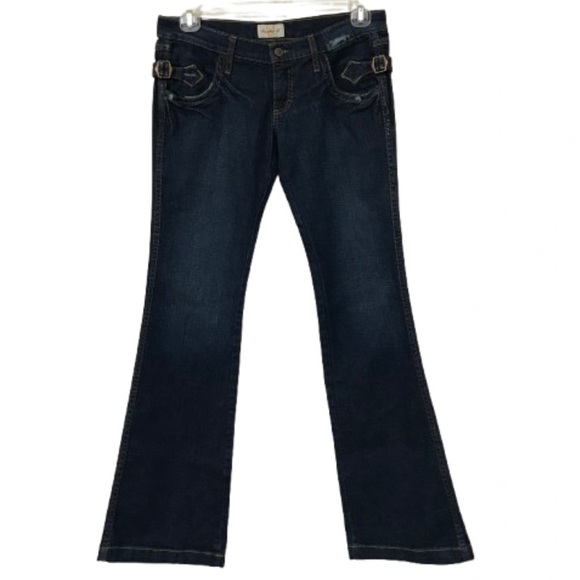 VTG Frankie B. Jeans Y2K Low Rise Flare Embellished Distressed Pant HTF Women 8 - Picture 1 of 12